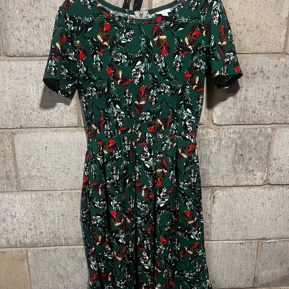 LuLaRoe Green Floral Midi Dress
